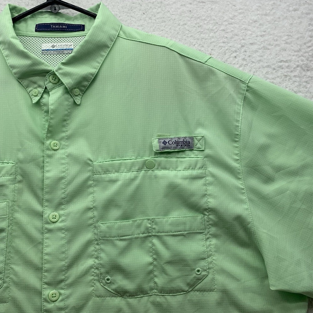 Columbia PFG Tamiami Shirt Mens XL Mint Green Fishing Outdoors Vented FM7266 Dad - Picture 2 of 10